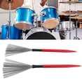 thumbnail image 2 of Drum Brush, Maple Rubber Steel Wire Instrument Brush 2PCS Compact  For Drummer, 2 of 7