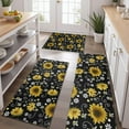 thumbnail image 2 of Black White Bee Heart Sunflower Pattern Kitchen Rugs Sets Of 3,Kitchen Runner Rugs Non Skid Washable,Decorative Kitchen Floor Mats for Kitchen,Sink,Laundry,17"x30"+ 17"x47" + 17"x59", 2 of 6