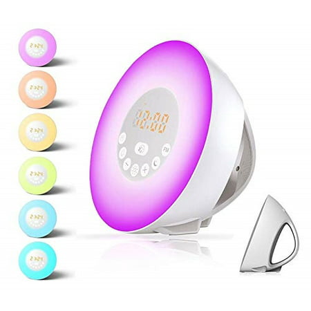 Alarm Clock,Wake up Light For Kids,Best Sunrise FM Radio Alarm Clocks with USB Charger,sunlight and Sunset simulator Sleep