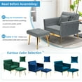 thumbnail image 6 of ACMEASE Velvet Accent Chair with Adjustable Armrests and Backrest,Single Recliner Armchair with Ottoman, Light Grey, 6 of 7