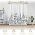 thumbnail image 3 of Minimalist Botanical Shower Curtain, Black and White Plant Herb Flower Floral Bathroom Curtain, Natural Modern Plants Shower Curtain Set with 12 Hooks for Bathroom, 72Wx84L, 3 of 6