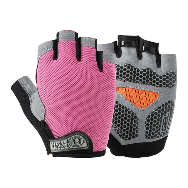 Nsxcdh Gants de Cyclisme Demi-Doigt en Gel Rembourré, Poignet Ajustable Tissu Respirant, Réduit les Vibrations pour Route VTT Randonnée et Mise en Forme, Gants de Vélo Cadeaux pour Femmes et Hommes