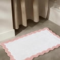 thumbnail image 4 of Cotton Scalloped Bathmat with Antiskid 20"x32" Blush Pink – 100% Cotton Scalloped Bath Mat, Anti‑Skid, Soft & Absorbent Bathroom Rug for Shower, Tub & Entryway, 4 of 5