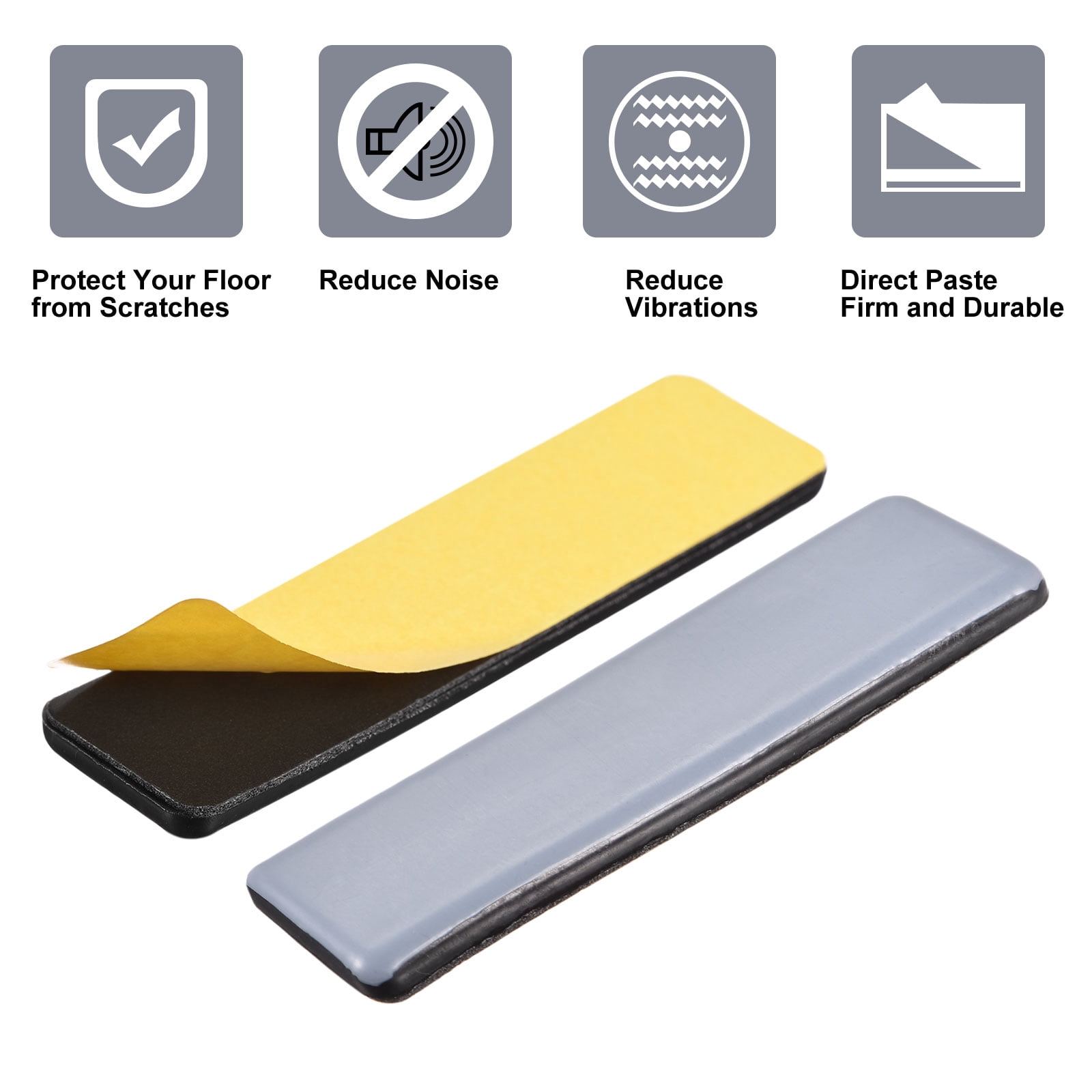 Unique Bargains Rectangle PTFE Furniture Sliders with Adhesive Self Stick 100mm x 25mm