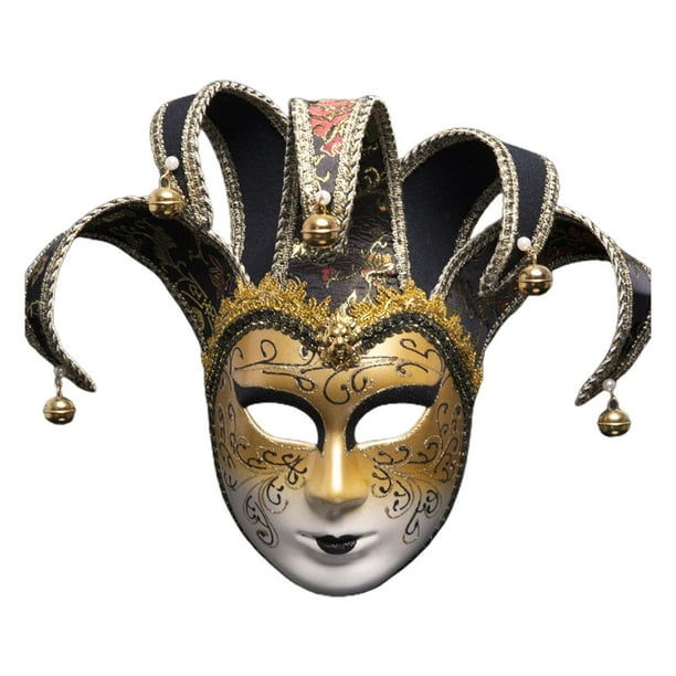 Máscara de Carnaval de Halloween, máscara facial, disfraz de tocado, máscara de cosplay, disfraz para fiesta, club nocturno, festival de puesta en esc Negro