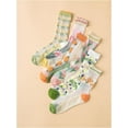 thumbnail image 6 of YooGuoGuo Women's 6 Pairs Sheer Mesh Floral Print Socks Transparent Soft Crew Socks, 6 of 6