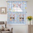 thumbnail image 6 of Happy Easter Gnome Swag Curtains Valance & Tier Set, Rabbit Ear Color Eggs Daisy Flower Blue Plaid 3 Pcs Set Kitchen Swag Valances and Tiers 24 Inch Length Rod Pocket Curtain Drapes for Bedroom, 6 of 9