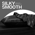 thumbnail image 3 of MR&HM Satin Pillow Case, 2 Pack Satin Queen Silky Pillowcase for Hair and Skin, Satin Pillowcase Set of 2, 20x30, Black Striped, 3 of 7