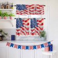 thumbnail image 6 of Independence Day Kitchen Curtains Valances 3 Piece Set, Watercolor American Flag Rod Pocket Tier Curtain and Valance Drapes for Small Window 36 Inch Length for Bedroom Cafe, 6 of 9