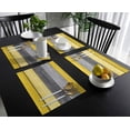 thumbnail image 3 of Placemats Set of 4, Retro Rustic Barn Wood Texture Polyester Stain Resistant Table Mats Washable Placemat Decoration for Kitchen Dining Table Ombre Lemon Yellow and Gray, 3 of 6