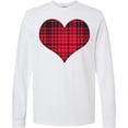 thumbnail image 3 of Inktastic Red Plaid Heart Long Sleeve T-Shirt, 3 of 5
