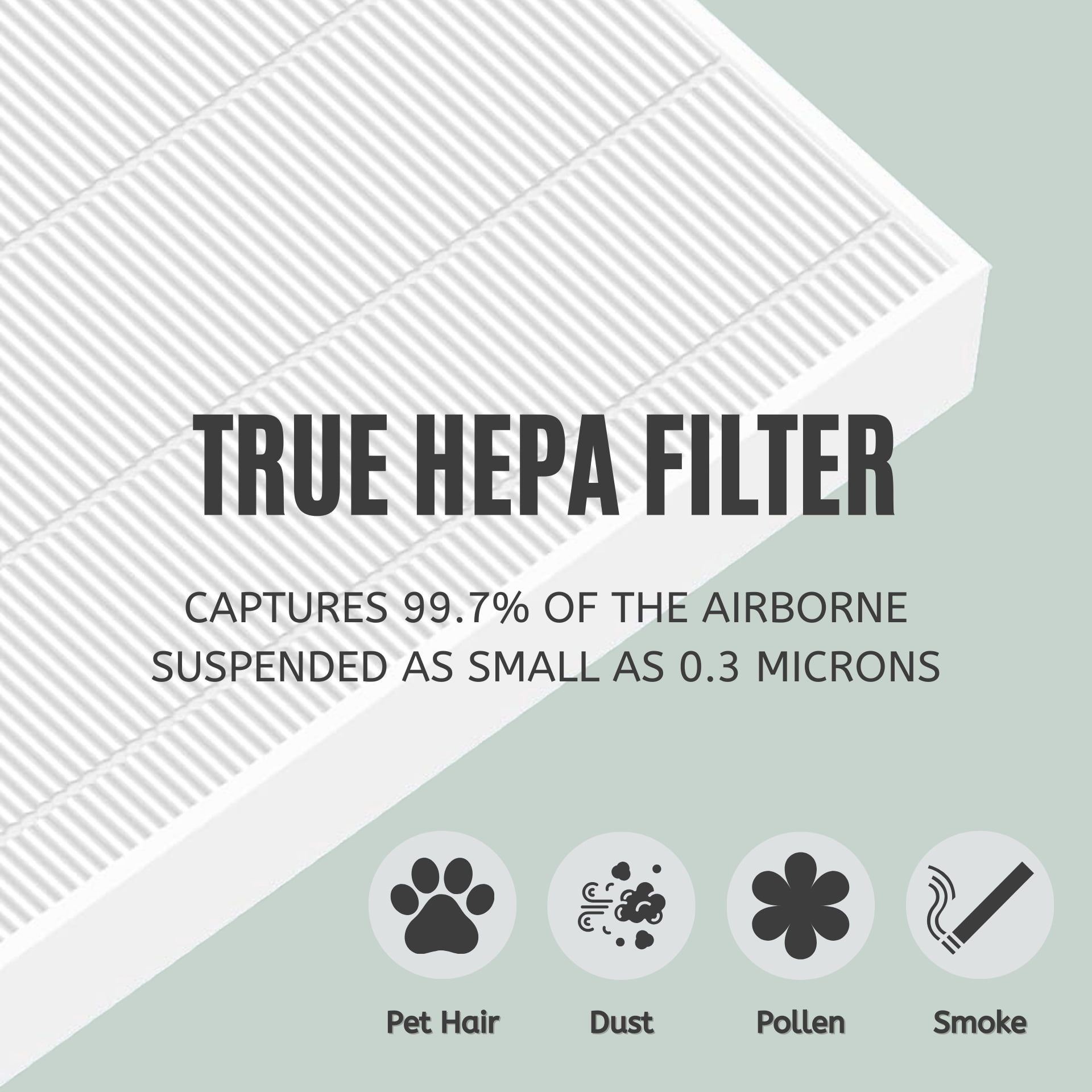 Nispira MA-15R True HEPA Replacement Filter Activated Carbon Compatible with Medify Air MA-15 Air Purifier. 6 Packs