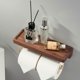 thumbnail image 5 of Wall Mounted Toilet Paper Roll Holder Brass Wood Single Roll Tissue Holder with Tray Kitchen Bathroom Accessories, 5 of 5