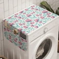 thumbnail image 1 of Floral Washing Machine Organizer, Retro Feminine Blooms Flourishing Petals Leaves Shabby Branches Motif, Anti-slip Fabric Top Cover for Washer and Dryer, Dried Rose and Turquoise, by Ambesonne, 1 of 1