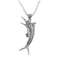 thumbnail image 4 of LABSERRON Silver Fish Bone Pendant Necklace 1Pack Perfect for Men's Daily Wear and Adventure, 4 of 8