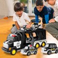 thumbnail image 4 of Police Truck Toys Toddlers 3 4 5 6 Years Old, 5 in 1 Truck Friction Powered Toy Car Christmas Birthday Gifts for Boys & Girls 3-5, 4 of 9