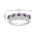 thumbnail image 5 of V3 Jewelry® Sterling Silver with Natural Amethyst and White Zircon Five Stone Ring, 5 of 5