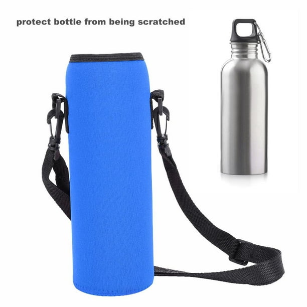 Qiilu Sports de plein air bouteille d'eau sac de support thermique étui  anti-brûlure housse avec sangle, sac de bouteille d'eau, étui de bouteille d 'eau 