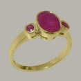 thumbnail image 2 of LBG British Made 14k Yellow Gold Real Genuine Ruby Womens Promise Ring - 33 size options - Size 8.25, 2 of 6