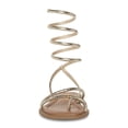 thumbnail image 3 of XYD Women Casual Lace Up Strappy Gladiator Flats Thong Open Toe Sandals Beach Dressy Summer Shoes Size 7.5 Gold, 3 of 5