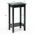 thumbnail image 3 of Giantex Tall Nightstand, 2-Tier End Table w/Wooden Legs, Sofa Bedside Table for Small Spaces, Black, 3 of 5