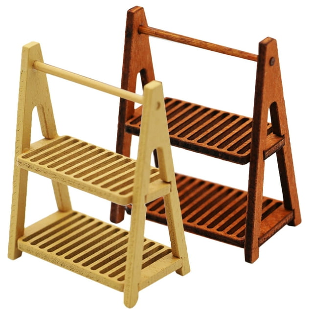 2 Pcs Jouet Miniature Artificiel Mini Maison Mini Maison Décorative Mini Support à Pain Modèle