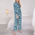 thumbnail image 3 of Fotbe Ocean Waves Conjunto de Pijama de Manga Larga para Mujer con Estampado, Ropa de Dormir de 2 Piezas, Conjunto de Casa Suave y Cómodo con Bolsillos-XX-Large, 3 of 7