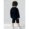 thumbnail image 3 of 2pcs Baby Boy Suit Set With Bow Tie Suit And Shorts Suitable For Birthday Party, Performance, Wedding, Full Monthly Celebration, One Year Old, 3 of 3