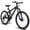 Black, variant on 24 Inch Mountain Bike with Full Suspension, 21 Speed Shifter Lever with Gear Indicator, High Carbon Steel Frame, Mechanical Disc Brakes