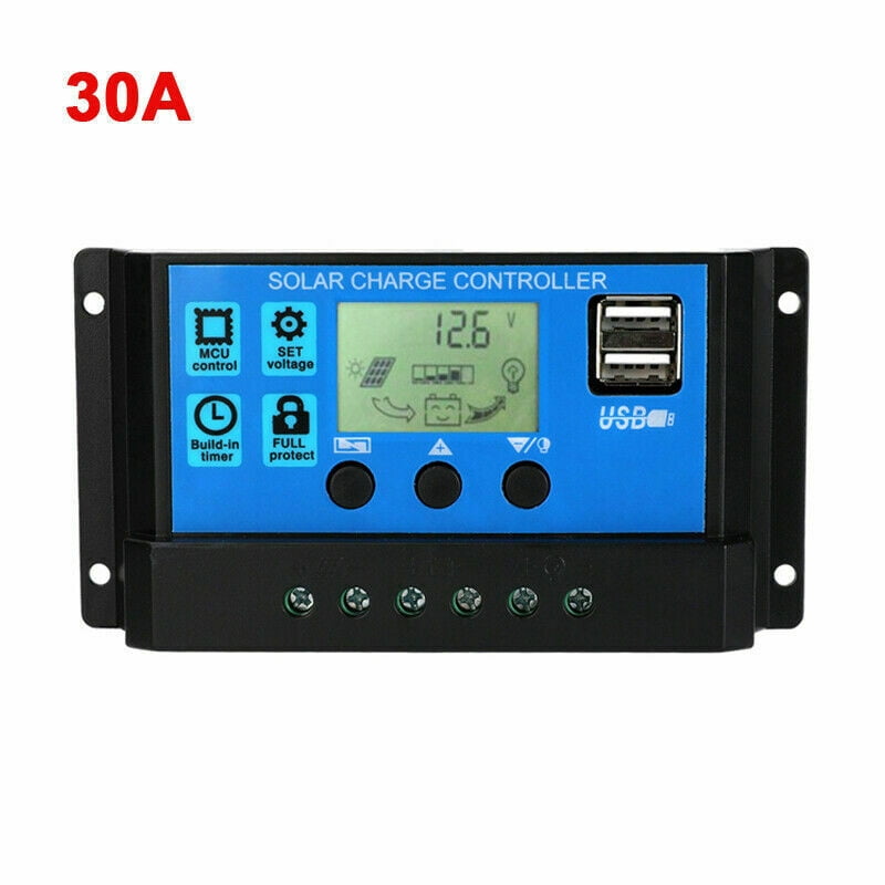 30A 60A LCD display Solar Charge Controller Regulator 12V 24V Light and timer GA 