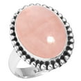 thumbnail image 1 of 925 Sterling Silver Ring For Women - Men Pink Rose Quartz Gemstone Silver Ring Size 11 January Birthstone Handmade Silver Ring Size 11 Anniversary - Gift For Ladies Gemstone 925 Silver Jewelry, 1 of 5
