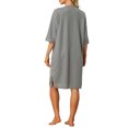 thumbnail image 3 of INSPIRE CHIC Women's Pajamas 3/4 Sleeves Spa Bathrobe Loungewear Zipper Up Robes M Gray, 3 of 6