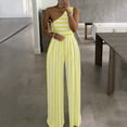 thumbnail image 2 of Fesfesfes Jumpsuit for Women Wide Leg Pants Polka Dot Striped Printed One-shoulder Jumpsuits, 2 of 9