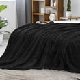 thumbnail image 4 of Fleece Throw Blanket, Cozy Plush Fleece Blanket Throw Size, Flannel Blankets Throw(50''x60'',Black), 4 of 7