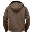 thumbnail image 5 of Fgnfyis Winter Jackets for Men Warm Jacket with Hood and Zip Thermal Lined Windproof Thick Hooded Casual Outerwear Mens Coat Brown XXXXXL, 5 of 6