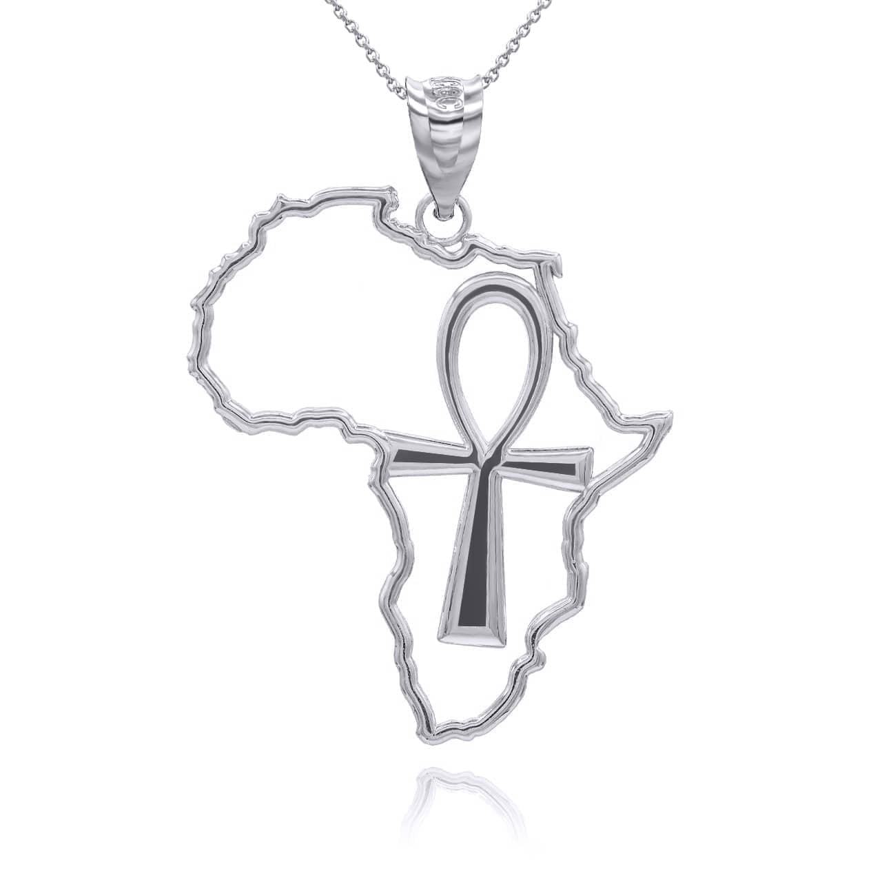 Factory Direct Jewelry Ankh Pendant Necklace in 925 Sterling Silver, 16 in Rolo Chain