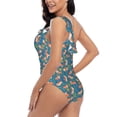 thumbnail image 4 of Gaeub Corgi with Flowers Women's One Shoulder Ruffle Tummy Control Swimwear for Swimming Surfing Beach Party - Small, 4 of 8