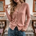 thumbnail image 5 of Vivianyo HD V Neck Cardigan Sweaters for Women, Long Sleeve Button Down Fall Sweaters for Women, Size XS-XL, 5 of 7