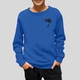 thumbnail image 3 of Povozer Boys Crewneck Sweatshirt Fleece Sweatshirts Long Sleeve Basic Pullover Soft Warm Thin Fleece for Kids(Blue,11-12 Years), 3 of 4