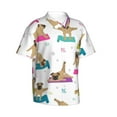 thumbnail image 2 of Fotbe Yoga Dogs Poses Hawaiian Shirt For Men Unisex Summer Beach Casual Short Sleeve Cotton Linen Button Down Shirts-Large, 2 of 9