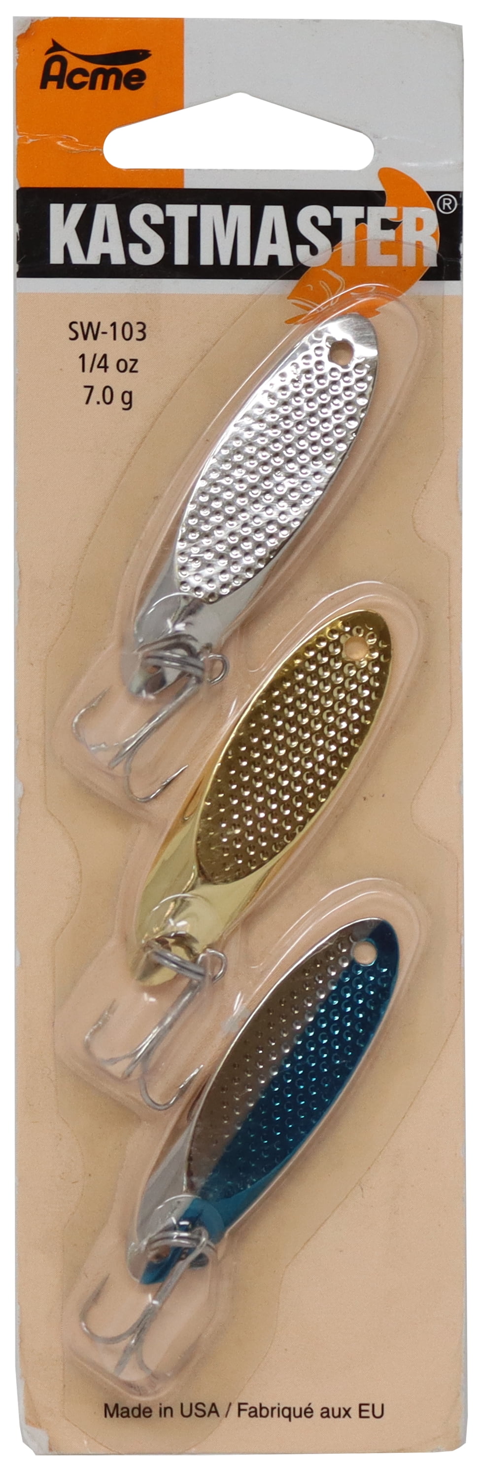 Acme Tackle Freshwater Kastmaster Hammered Spoon Assortment, 3pk, Lake