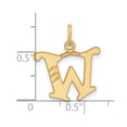 thumbnail image 2 of 17.2mm 14k Solid Yellow Gold Sparkle-Cut Letter W Initial Charm Pendant Necklace for Women, 2 of 2