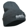 thumbnail image 4 of San Francisco Skyline Embroidered Cuffed Long Beanie - Dk Grey OSFM, 4 of 5