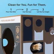 BoxiePro Probiotic Deep Clean Cat Litter with Cat Playhouse, Continuous Odor Control, Clumping Clay Kitty Litter, Low Dust Low Tracking, Odor Eliminating Probiotics, 35 lb