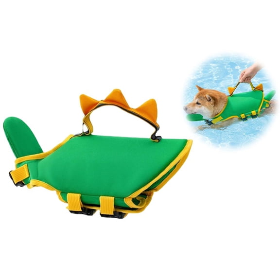 New Dog Life Jacket with Chin Float | Premium Flotation Dog Life Vest for Water Safety, Comfortable Neoprene Swim Suit with Chin Rest, Ideal for Puppies to Big Dogs (Green, S)