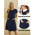 thumbnail image 5 of Avidlove 3 in 1 Nursing Nightgown Button Down Maternity Dress Labor/Delivery Breastfeeding Birthing Gown with Pocket, 5 of 7