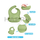 thumbnail image 3 of Set con vaso entrenador bebe + platos de bebe + baberos para bebe + cubiertos I BPA FREE I 5 piezas I Silicona grado alimenticio Happy Life  Kit comida bebe silicona 5 pcs, 3 of 9