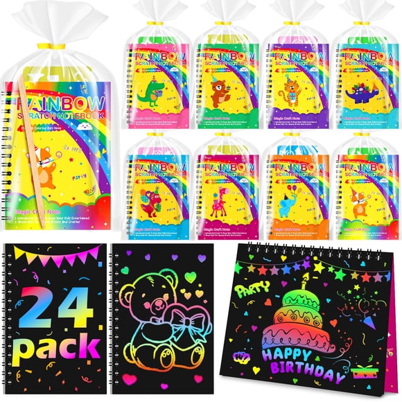 Cuaderno Ximoeo de 24 piezas para raspar y revelar arcoíris, 14 x 10 cm