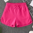 thumbnail image 6 of ZHOGXU Kids Baby Girls Summer Sports Shorts Elastic Waist Solid Color Breathable Lightweight Fashion Shorts For Casual Daily Wear ,Hot Pink,6-7 Years, 6 of 9