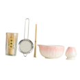 thumbnail image 4 of 5 piezas Matcha Set, Ceremonía de té para amantes del té, Herramientas, Utensilios hechos a mano Soporte de cerámica Batchón de cerámica Rosa, 4 of 8